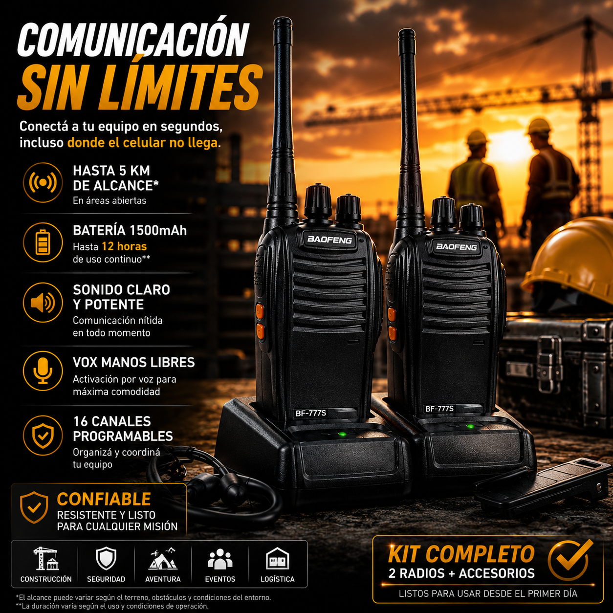 Pack 2 Radios BAOFENG BF-777S | Comunicación Profesional Sin Límites👉 📡