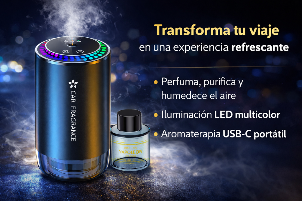 🚗✨ Difusor Aromático para Auto USB-C BKL110 | Humidificador Premium con Luz LED y Aromaterapia