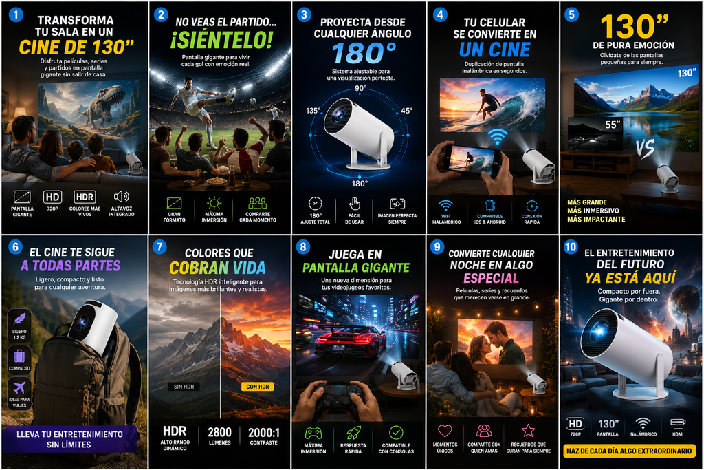 🎬 Proyector Inteligente HY-300PRO + GAME – Convierte Tu Casa en un Cine Gigante"