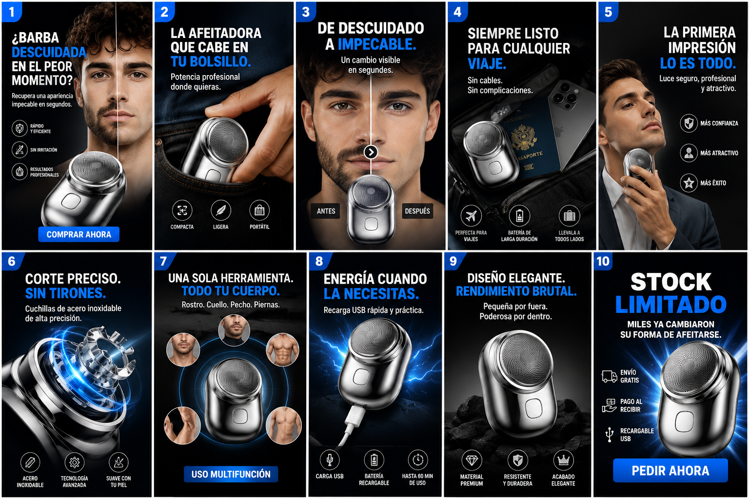 🔥 Mini Afeitadora Portátil Pro™ – Afeitado Perfecto en Segundos, Donde Sea