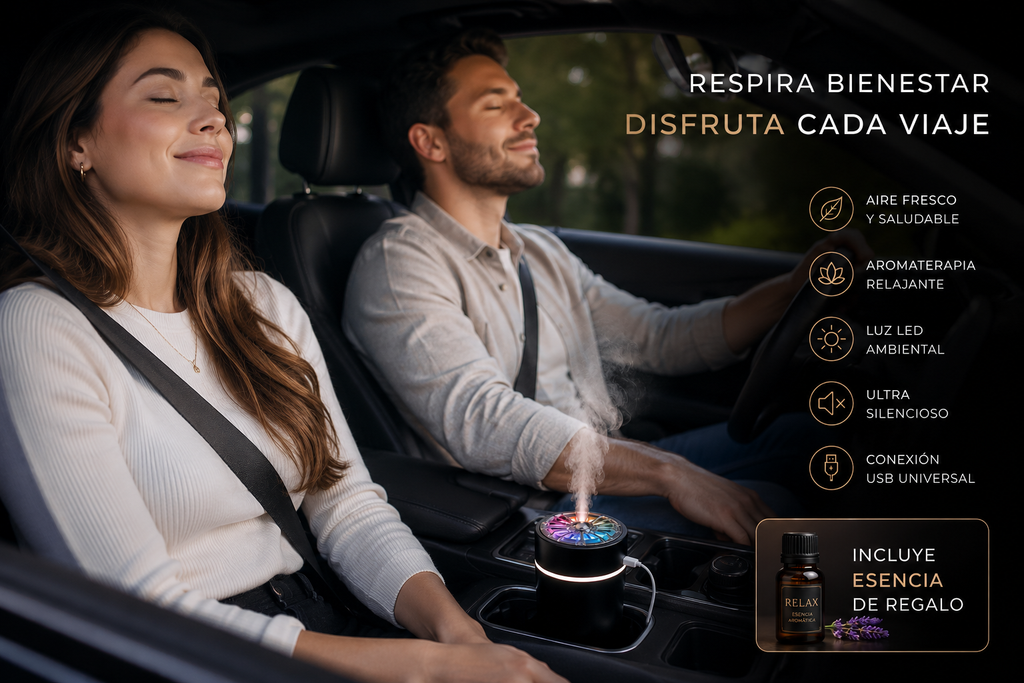 ✨ Mini Humidificador Aromático Premium con LED RGB para Autos 🚗