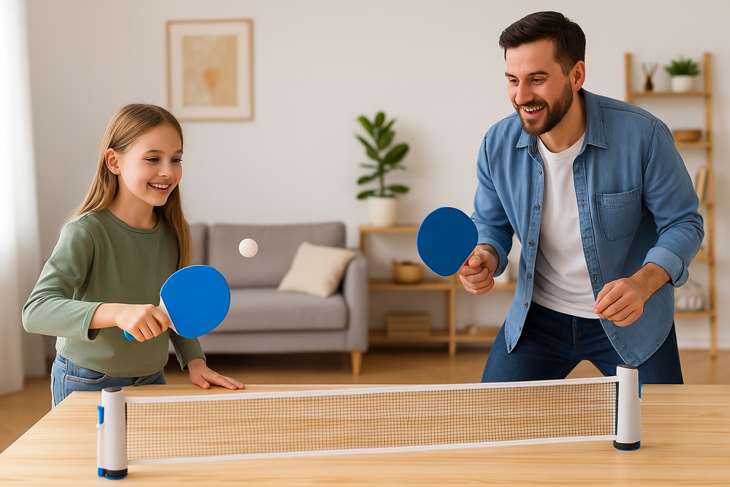 Ping Pong Portátil | Red Ajustable para Cualquier Mesa + 2 Palas + 3 Pelotas🎾
