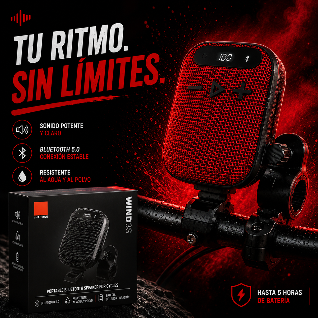 🎶SPEAKER BLUETOOTH 5W PARA MOTO Y BICICLETA 🔊 | SONIDO POTENTE, LIBERTAD TOTAL Y AVENTURAS SIN LÍMITES 🏍️🚴‍♂️