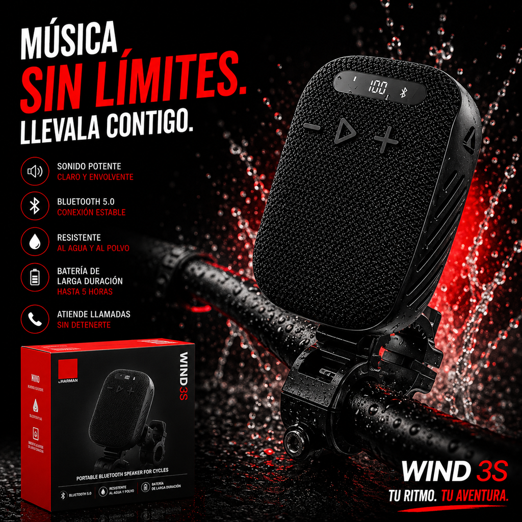 🎶SPEAKER BLUETOOTH 5W PARA MOTO Y BICICLETA 🔊 | SONIDO POTENTE, LIBERTAD TOTAL Y AVENTURAS SIN LÍMITES 🏍️🚴‍♂️