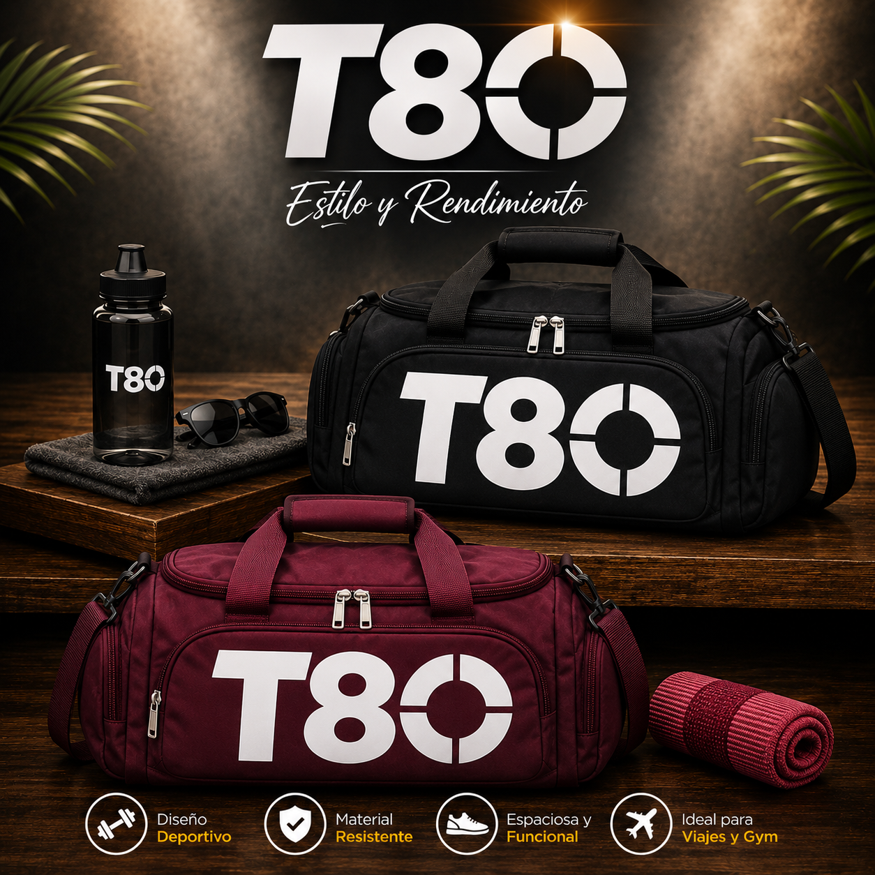 Bolso & Mochila Deportiva T60 2 en 1 –  Impermeable con Compartimento para Calzado💼