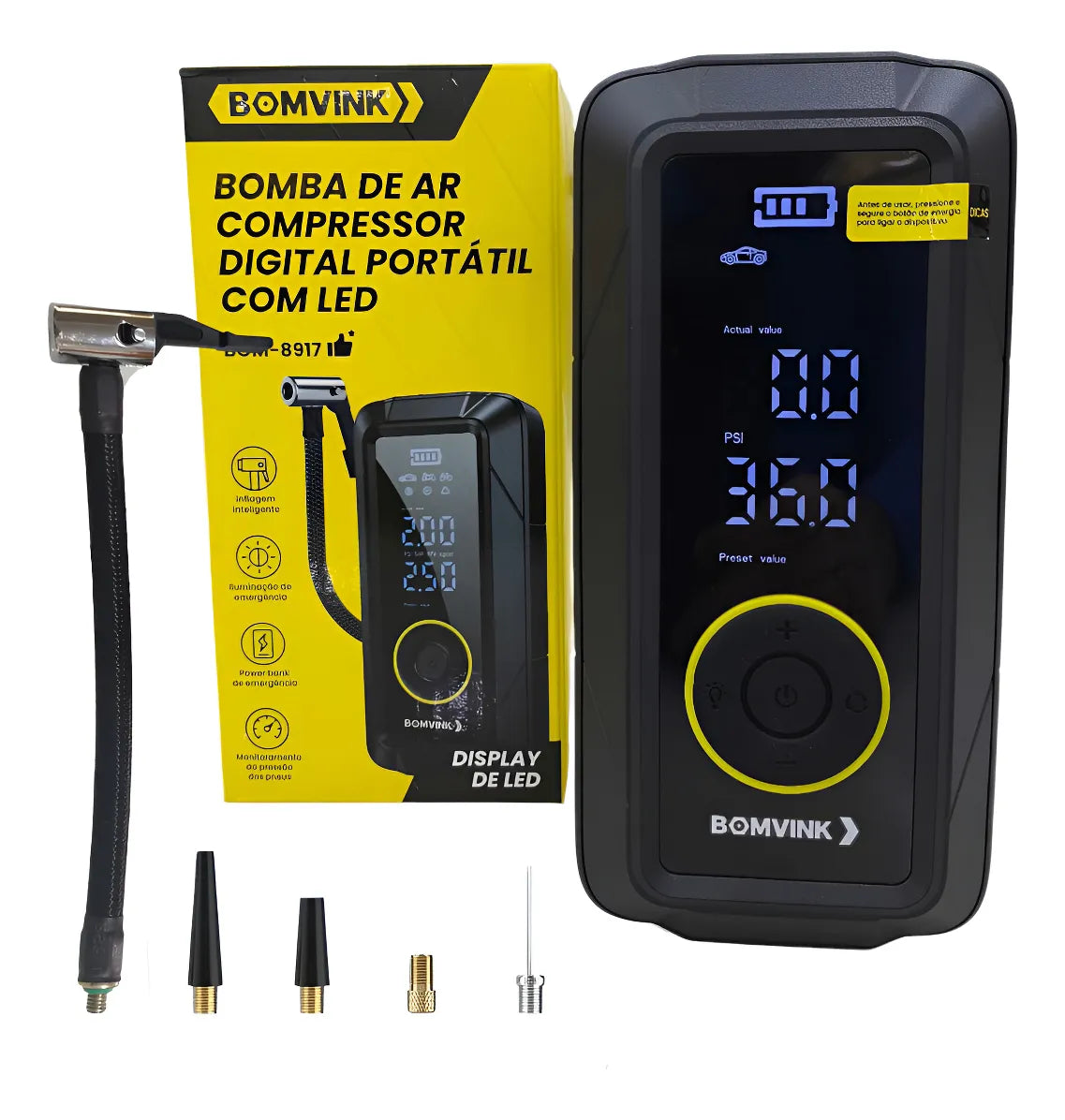 Compresor Digital Portátil BOMVINK