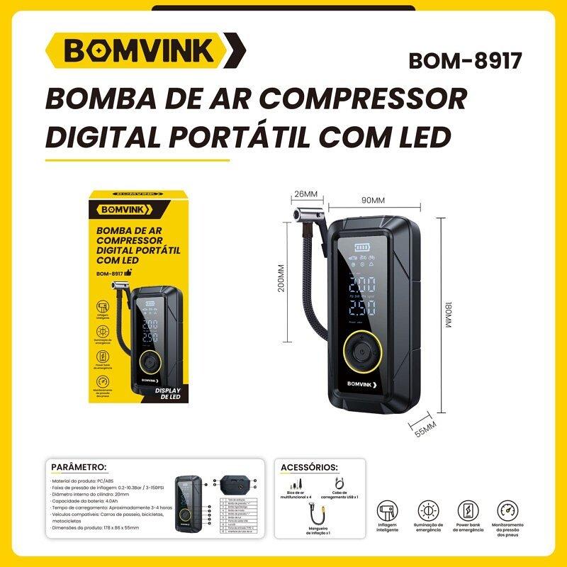 Compresor Digital Portátil BOMVINK